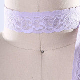 2 Yards Periwinkle Lilac Stretch Lace Trim 1" Floral Elastic Ribbon for Sewing & Crafts