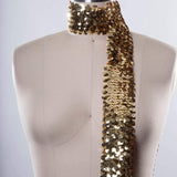 1 Yard 2.5" Antique Gold Stretch Sequin Trim Ultra Wide