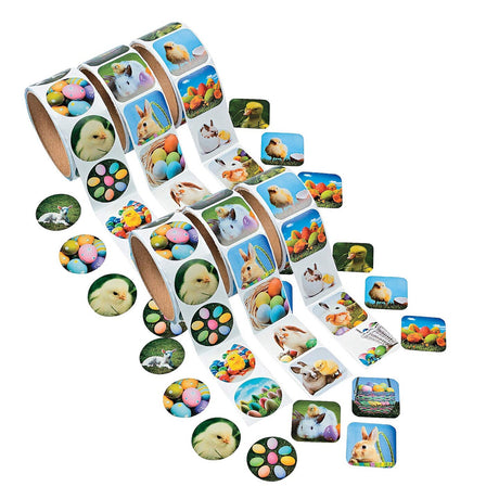 Bulk 300 Pieces Easter Stickers Assortment 3 Rolls