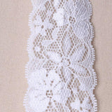 White Lily Stretch Lace 2" Elastic Scalloped Floral Trim for Lingerie, Overlays & Crafts