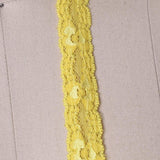 2 Yards Bright Yellow Stretch Lace Trim 7/8" Floral Elastic Ribbon for Lingerie, Sewing & Crafts