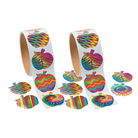 Funky Apple Sticker Roll 100 Pieces