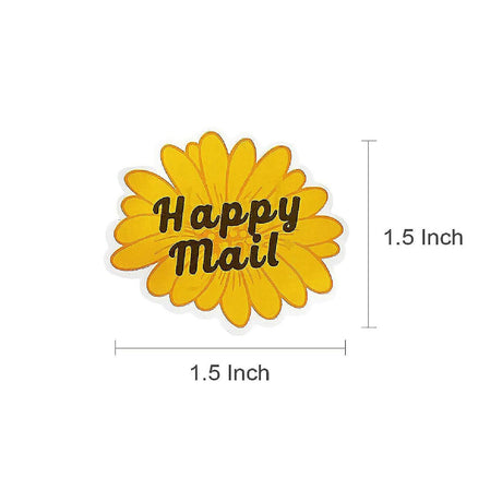 500 Pieces Wrapables Happy Mail Floral Thank You Stickers Roll 1.5 Inch