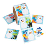 2" x 2" Mini Dress-a-Snowman Paper Sticker Roll 50 Pc