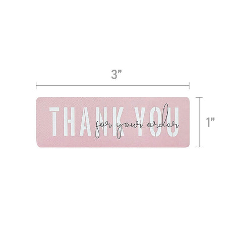 120 Pieces Wrapables Blush Thank You Stickers Roll 3x1 Inch