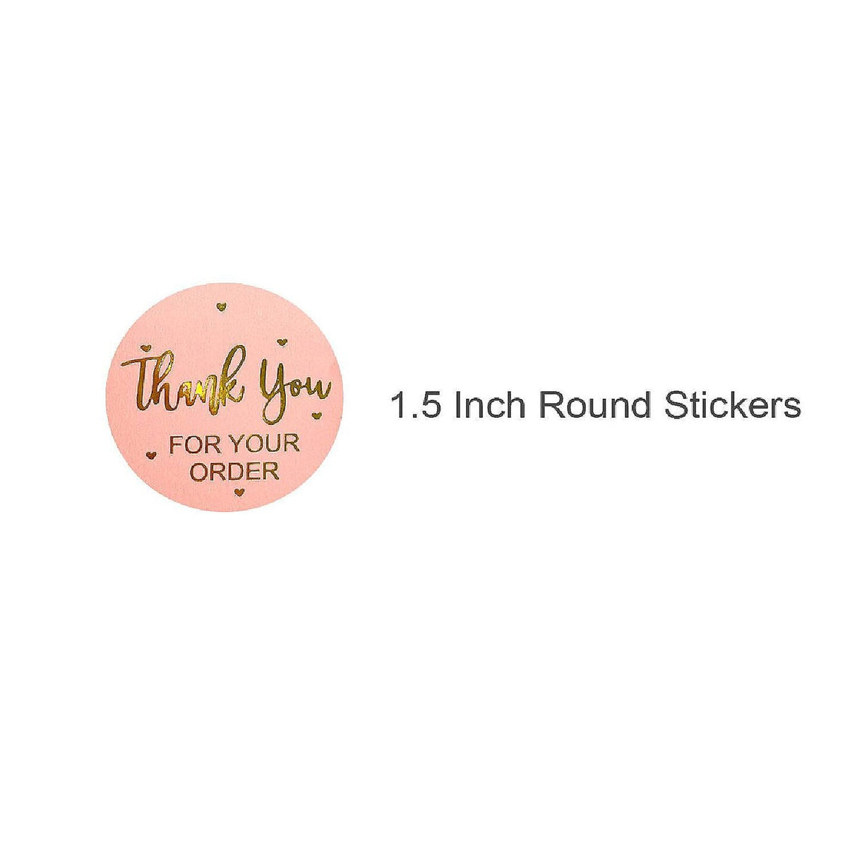Wrapables 1.5" Thank You Stickers Roll Sealing Stickers and Labels 500 Pc Pink & Gold