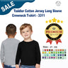 RADYAN® Toddler Cotton Jersey Long Sleeve Crewneck T-shirt - 3311