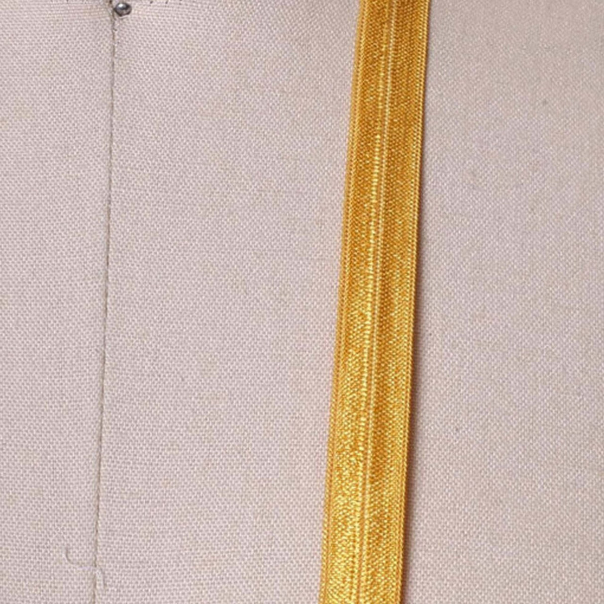 3 Yards 5/8" Gold Fold Over Minimize Irritation Soft Elastic Trim