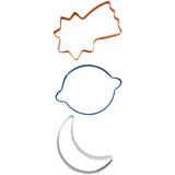 Wilton Metal Outer Space Cookie Cutter Set, 3-Piece (Shooting Star, Moon, Planet)