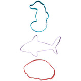 Wilton Metal Under the Sea Cookie Cutter Set, 3-Piece (Seahorse, Jellyfish, Shark)