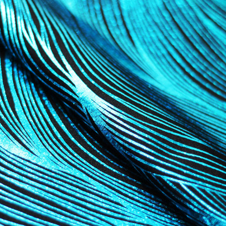 Strands Holo Nylon Spandex Fabric - Assorted Colors, Wavy Zebra Pattern, 58/60" Width (1 Yard)