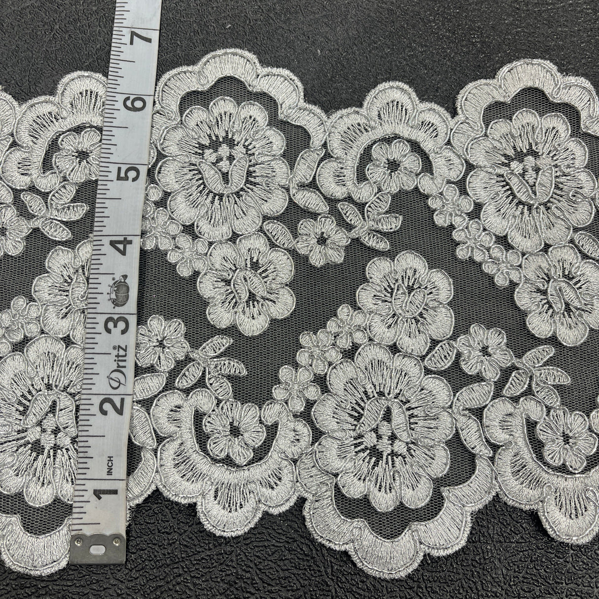 Embroidered Mesh Corded Lace Trim