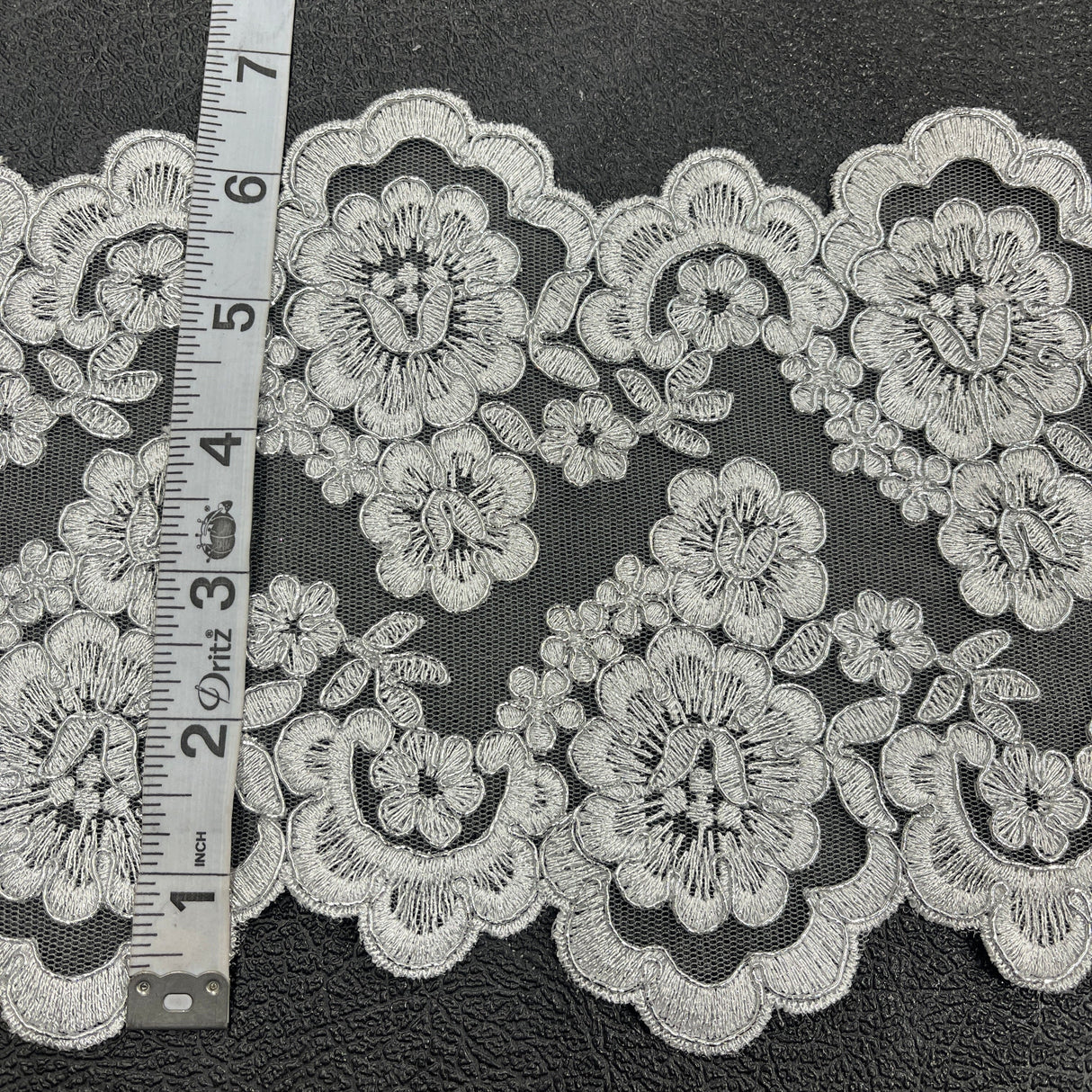 Corded Polyester Lace Trim 6.5" Wide