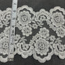 Corded Double Sided Lace Trimming Polyester Fabric - Embroidered Net Mesh, 6.5" Width (1 Yard)