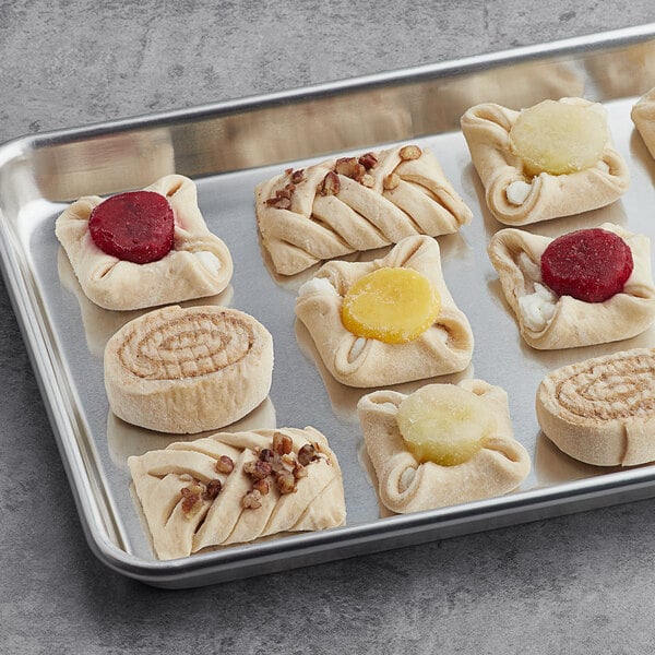 White Toque Ready-to-Bake Mini Danish Selection 24 Count of 5 Flavors - 120/Case
