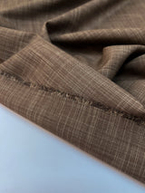 Wool Melange Fabric Brown Beige Stretch