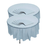 6 Ft. 10" Bulk Pack of 12 Light Blue Round Disposable Plastic Tablecloths
