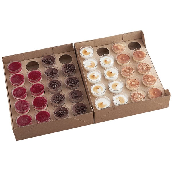White Toque Mini 4-Flavor Assorted Dessert Cups 1.08 oz. - 36/Case