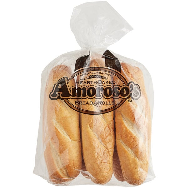 Amoroso's Philadelphia Hearth-Baked Sliced Hoagie Rolls 4.1 oz. - 48/Case