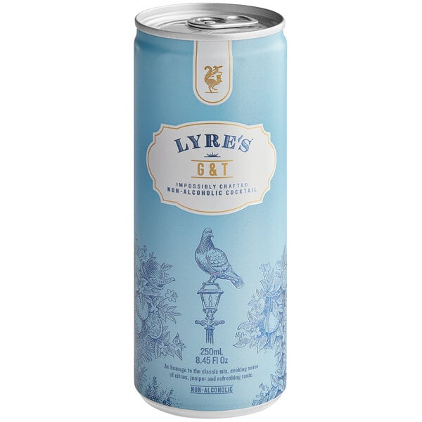 Lyre's Gin and Tonic Non-Alcoholic Mocktail 250 mL Can - 24/Case