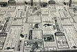 Sordi Newspaper Sepia Cotton Print Fabric - Sepia Newspaper Print, 56" Width (1 Yard)