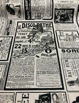 Sordi Newspaper Sepia Cotton Print Fabric - Sepia Newspaper Print, 56" Width (1 Yard)