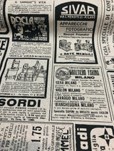 Sordi Newspaper Sepia Cotton Print Fabric - Sepia Newspaper Print, 56" Width (1 Yard)