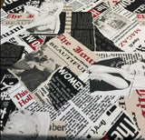 Beautiful Woman Audrey Hepburn Print Fabric - Black, White, Red, Sepia, 56" Width (1 Yard)