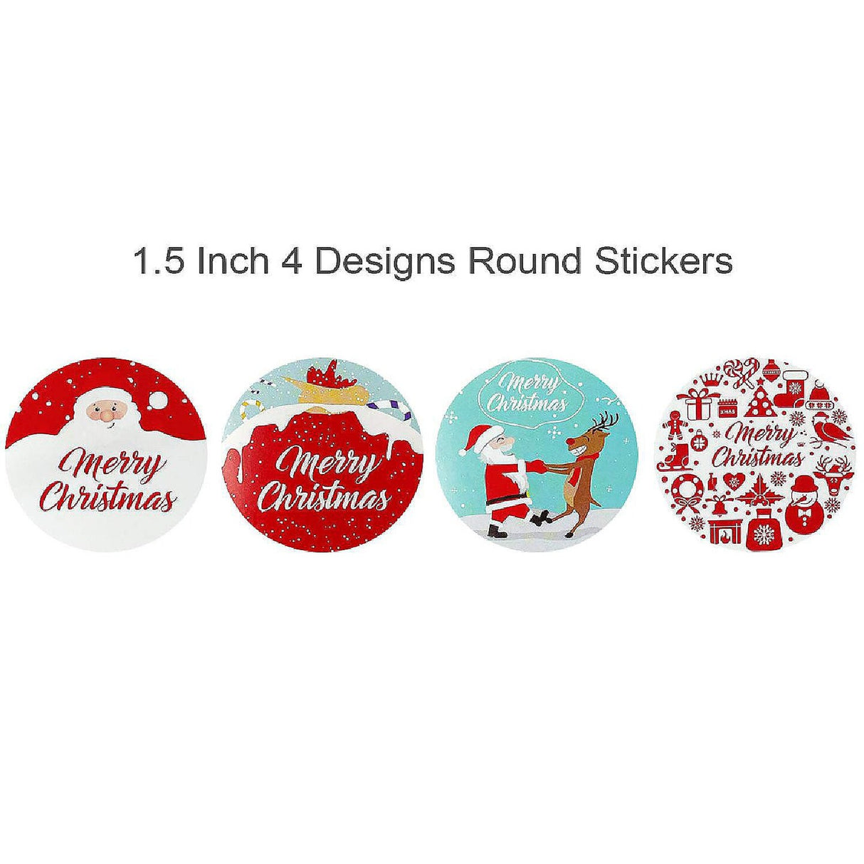 Wrapables Christmas Stickers Label Roll Holiday Stickers 500 Pc Red & White
