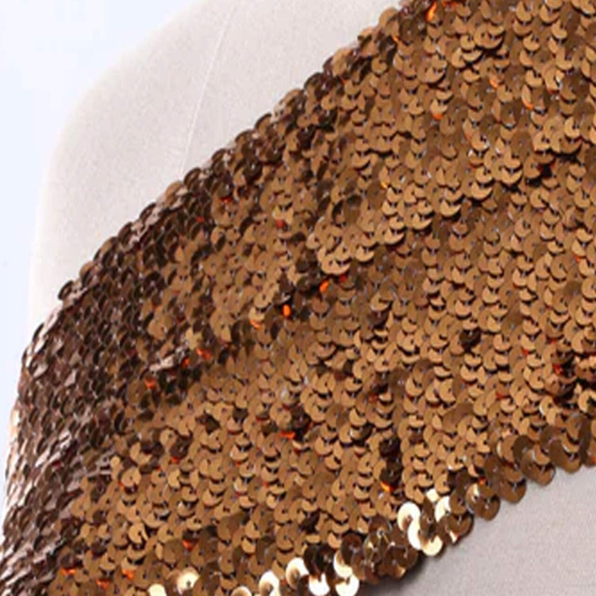 1 Yard Penny Copper Large Stretch Sequin Trim