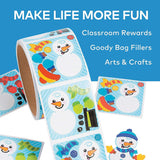 2" x 2" Mini Dress-a-Snowman Paper Sticker Roll 50 Pc