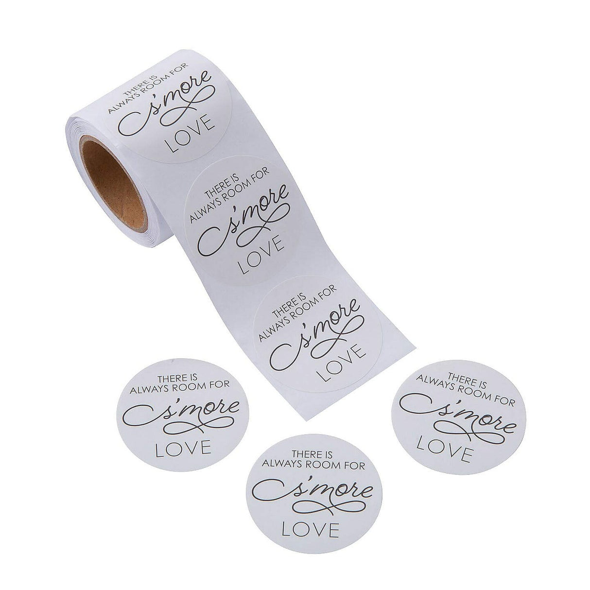 1 1/2"Bulk 100 Pc S'more Love Wedding Favor Sticker Roll