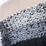 1 Yard 6.25" Silver, Gunmetal & Black Ombre Stretch Sequin Ultra Wide Trim