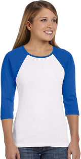 Cottonbell® Ladies Baseball Three-Quarter Sleeve Vrewneck Tee Pack Of 6