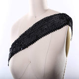 1 Yard 1.5" Black Stretch Elastic Sequin Trim