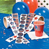 1 1/2" Bulk Classic Patriotic Paper Sticker Roll Assortment 500 Stickers