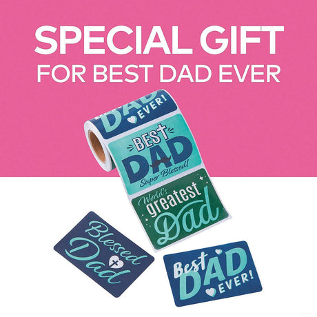 Blessed Dad Sticker Roll 100 Pieces