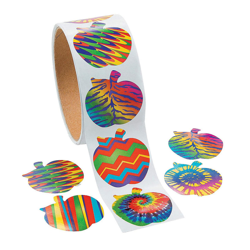 Funky Apple Sticker Roll 100 Pieces
