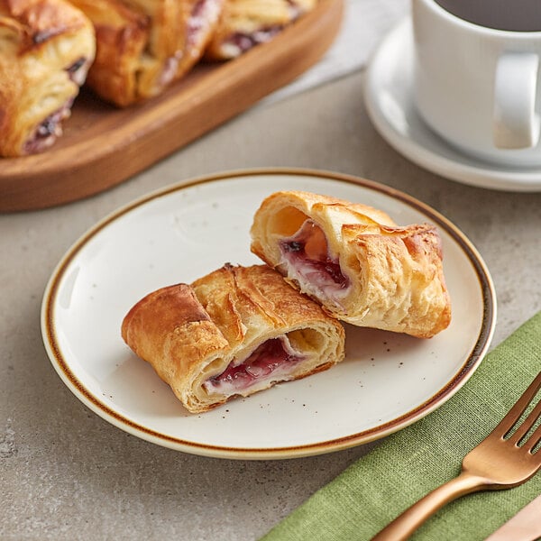 Orange Bakery Ready-to-Bake Blueberry Cream Cheese Filled Croissant 3.8 oz. - 80/Case