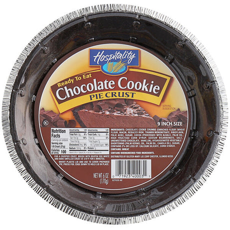 9" Chocolate Cookie Pie Crust 6 oz. - 12/Case