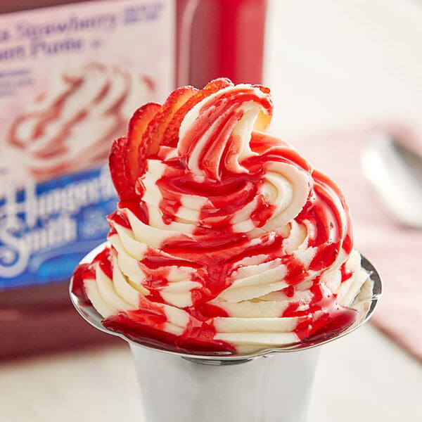 J. Hungerford Smith Fiesta Strawberry Puree Dessert Topping 118 oz. - 3/Case