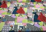 Lolitas Monkey Zebra Giraffe In A Dress Cotton Polyester Canvas Fabric - Multi Color Animal Print, 54" Width, 26" Vertical Repeat (1 Yard)