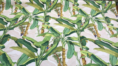 Beverly Hills Malaga Cotton Canvas Fabric - Green Tree Leaf Print, 54" Width (1 Yard)