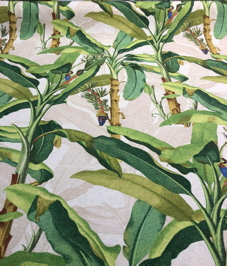 Beverly Hills Malaga Cotton Canvas Fabric - Green Tree Leaf Print, 54" Width (1 Yard)