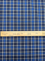 Cotton Tweed Checked Gray-Blue