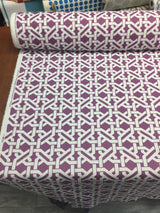 Mill Creek Haldor Polyester Fabric - Purple Printed Diamond Lattice Tropical, 54" Width (1 Yard)