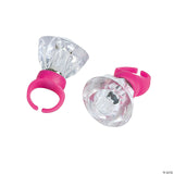 Kids' Light-Up Diamond-Shaped Rings - 12 Pc.