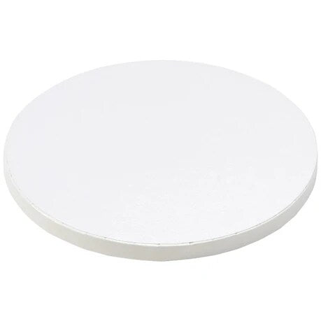 8" Round White Foil Cake Board Drum