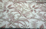 Butterfly Trees Toile B Cotton Polyester Linen Fabric - Beige Salmon Butterfly On Tree Branch, 56" Width (1 Yard)