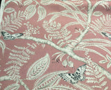 Butterfly Trees Toile A Canvas Fabric - Salmon, Beige, Black, 56" Width (1 Yard)